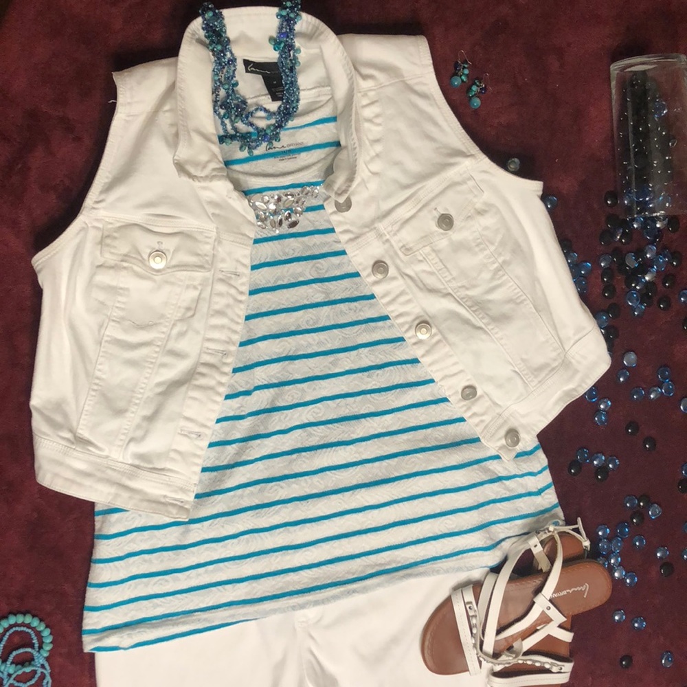 lace inspired striped tank with bling 🎀FINAL🛍